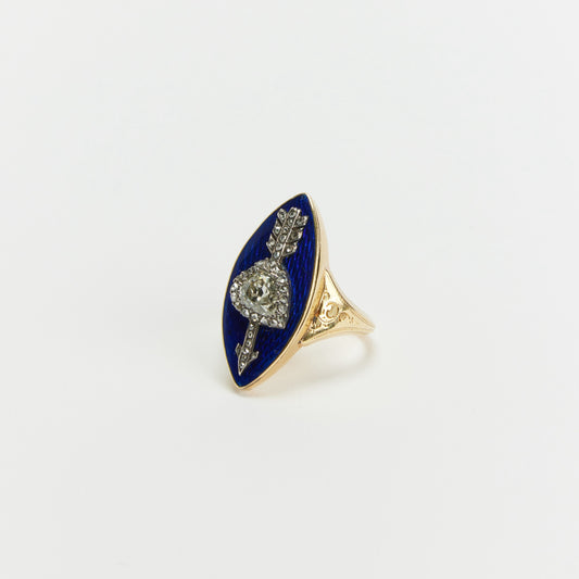 Georgian Diamond and Enamel Ring